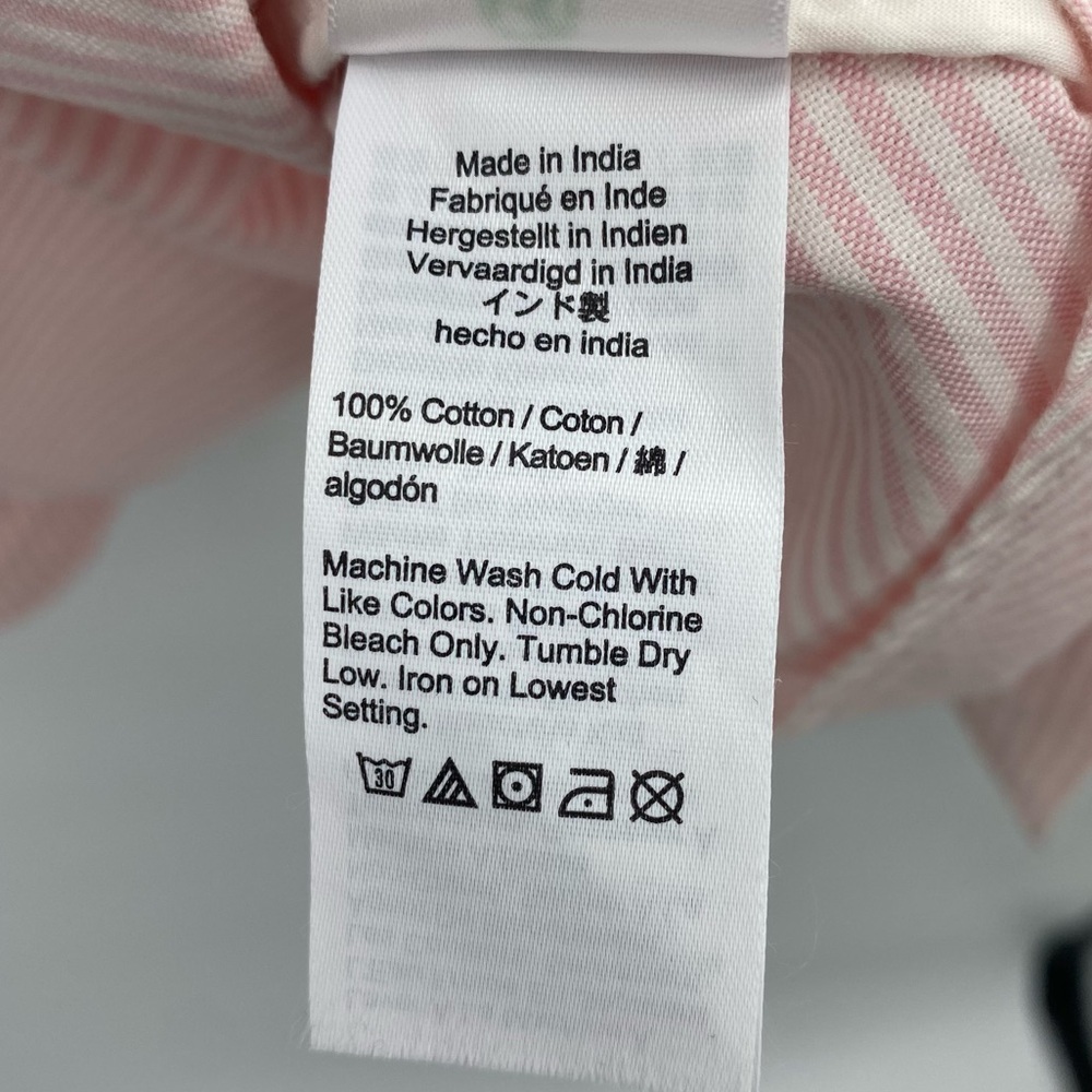 J.Crew Pink White Pin Stripe Long sleeve Shirt Dress bow tie belt size 6p - Picture 6 of 13